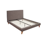 Lit plateforme rembourré gris foncé Hindon