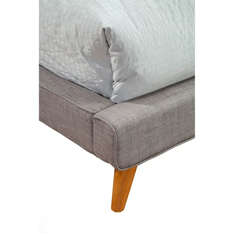 Lit plateforme rembourré gris foncé Hindon