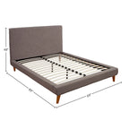 Lit plateforme rembourré gris foncé Hindon