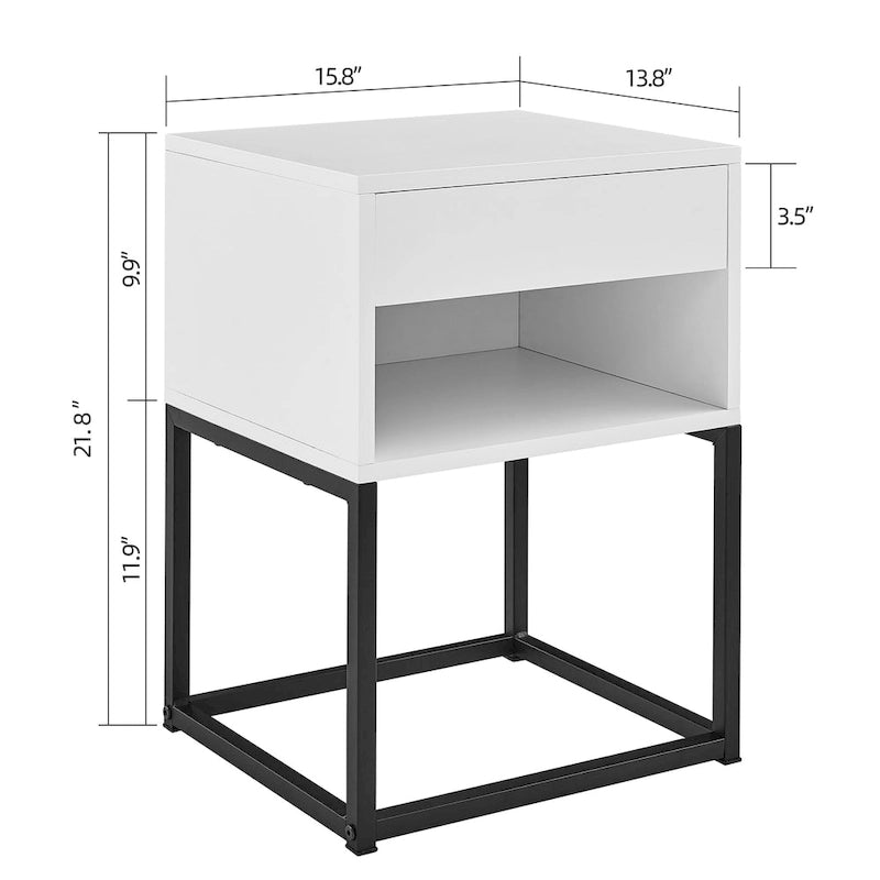 Table d'appoint simple avec tiroir et étagère