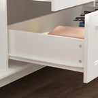 Armoire penderie familiale en bois 63W, laquée blanc, avec tringles