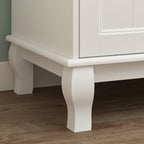 Armoire penderie familiale en bois 63W, laquée blanc, avec tringles