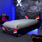Cadre de lit Orion eSports Gaming, noir/rouge, une place