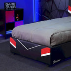 Cadre de lit Orion eSports Gaming, noir/rouge, une place