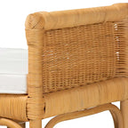 Banc en rotin marron naturel bohème moderne