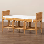 Banc en rotin marron naturel bohème moderne