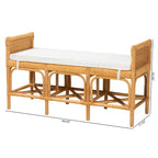 Banc en rotin marron naturel bohème moderne