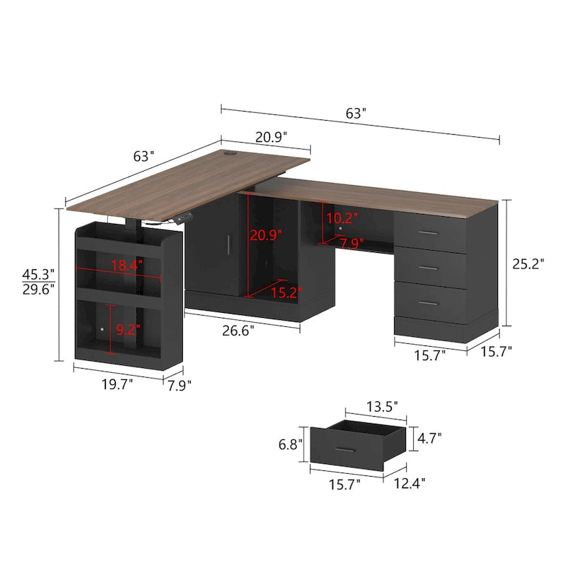 63 Bureau réglable Design ergonomique Rangement spacieux et Position debout