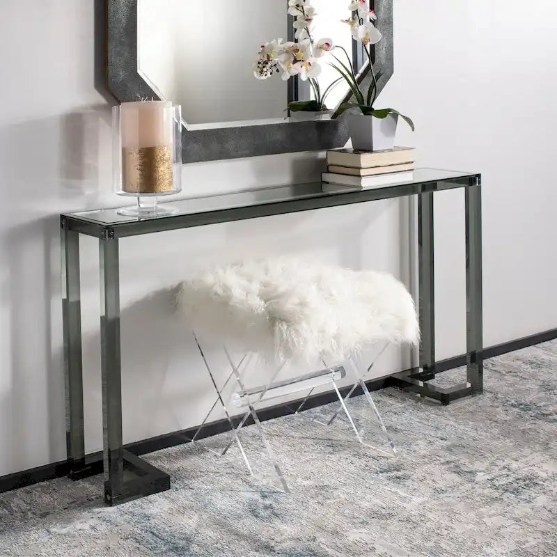Table console en acrylique Camryn Couture - Transparent - 60 L x 10 P x 30 H - 52Lx10Px30H