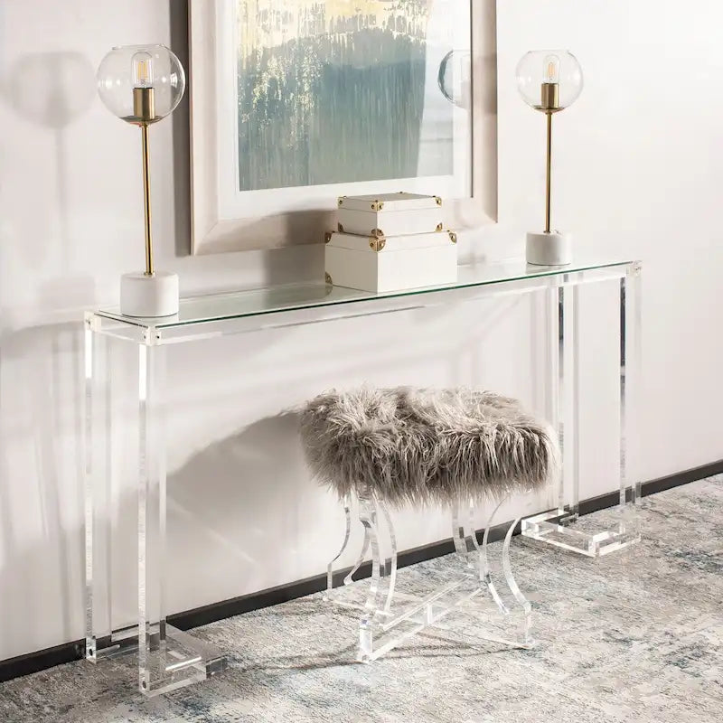 Table console en acrylique Camryn Couture - Transparent - 60 L x 10 P x 30 H - 52Lx10Px30H