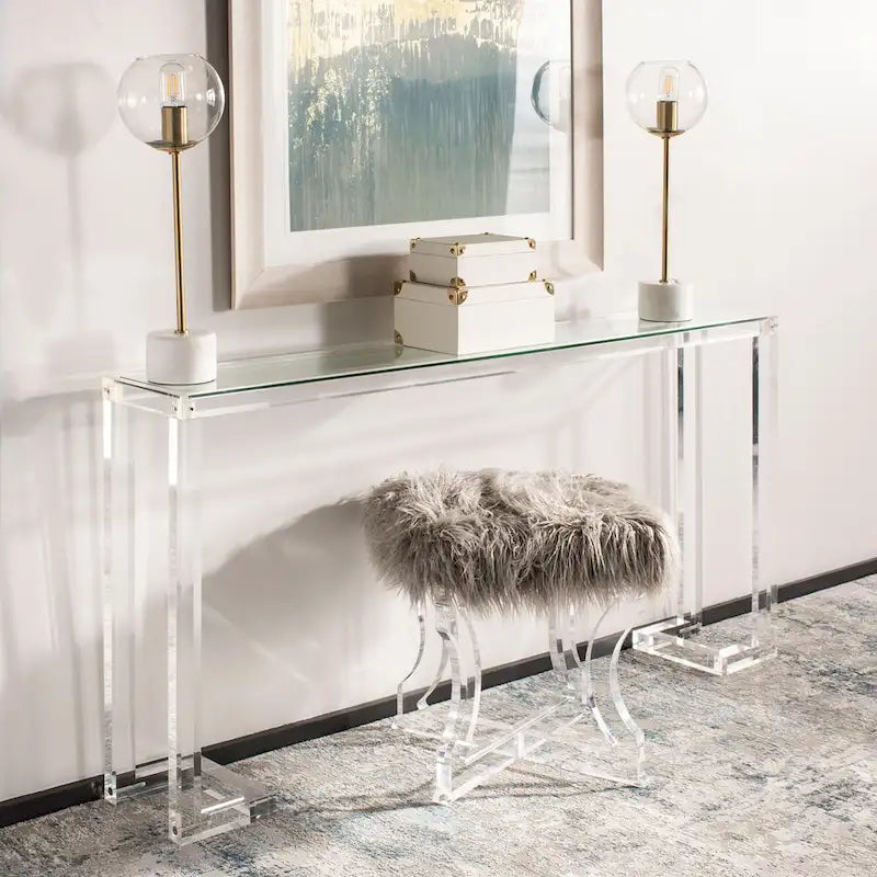 Table console en acrylique Camryn Couture - Transparent - 60 L x 10 P x 30 H - 52Lx10Px30H