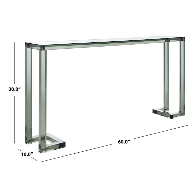 Table console en acrylique Camryn Couture - Transparent - 60 L x 10 P x 30 H - 52Lx10Px30H