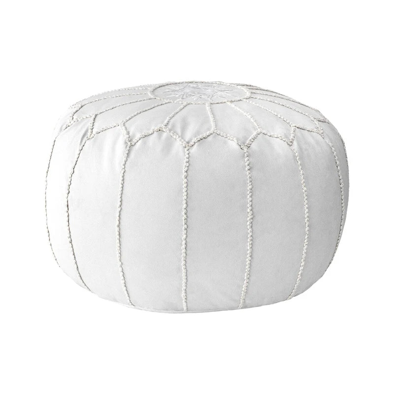 Pouf ottoman léger en similicuir style marocain classique