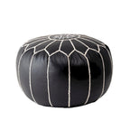 Pouf ottoman léger en similicuir style marocain classique