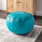 Pouf ottoman léger en similicuir style marocain classique