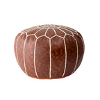 Pouf ottoman léger en similicuir style marocain classique