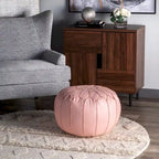Pouf ottoman léger en similicuir style marocain classique