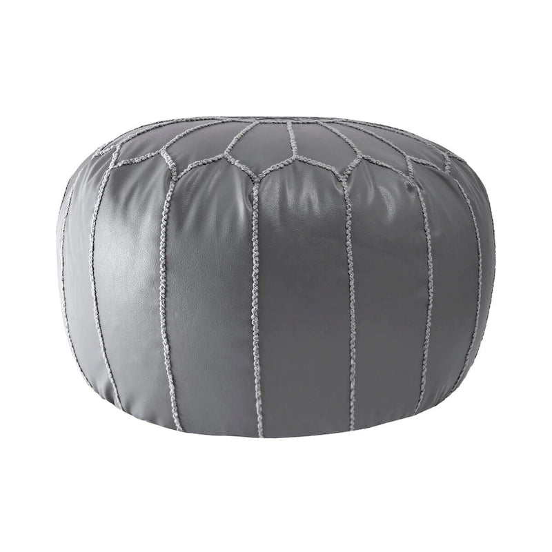 Pouf ottoman léger en similicuir style marocain classique