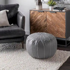 Pouf ottoman léger en similicuir style marocain classique