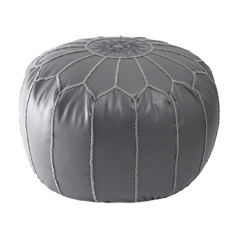 Pouf ottoman léger en similicuir style marocain classique