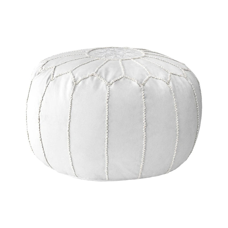 Pouf ottoman léger en similicuir style marocain classique