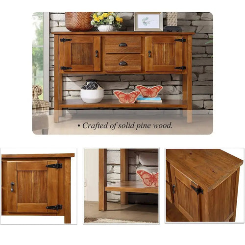 Console de buffet en bois massif de 48 po