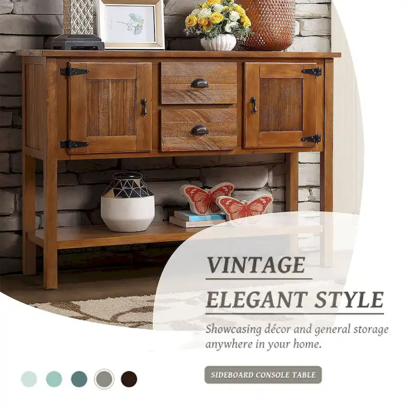 Console de buffet en bois massif de 48 po