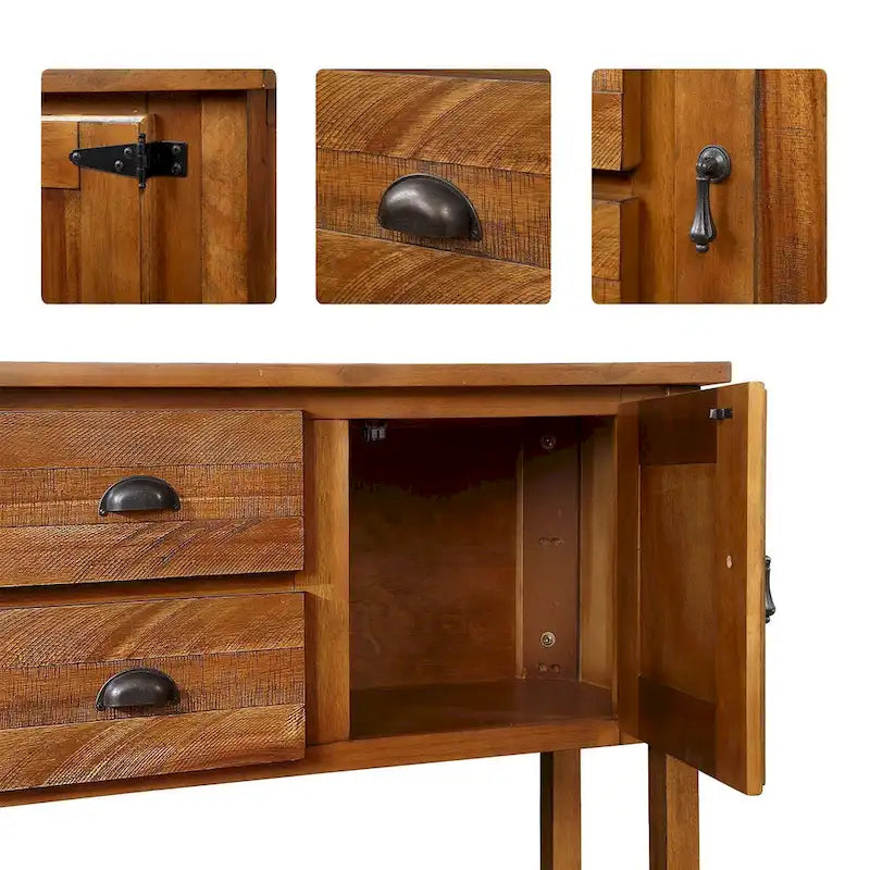Console de buffet en bois massif de 48 po