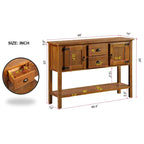 Console de buffet en bois massif de 48 po