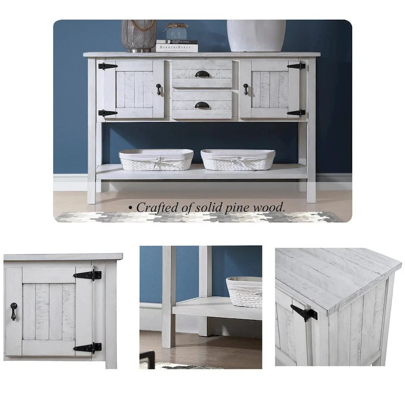 Console de buffet en bois massif de 48 po
