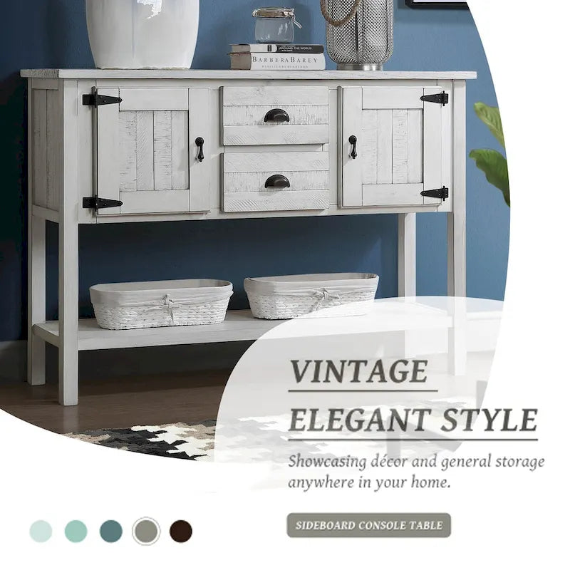 Console de buffet en bois massif de 48 po
