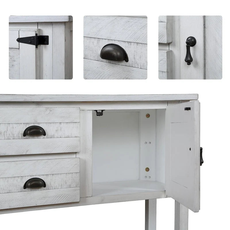 Console de buffet en bois massif de 48 po