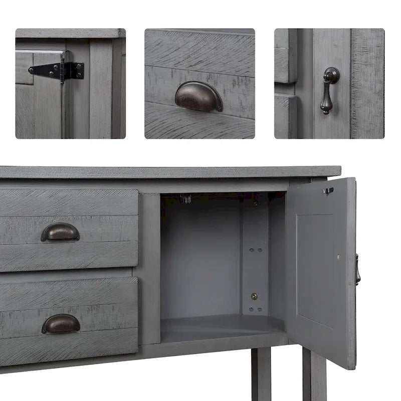 Console de buffet en bois massif de 48 po
