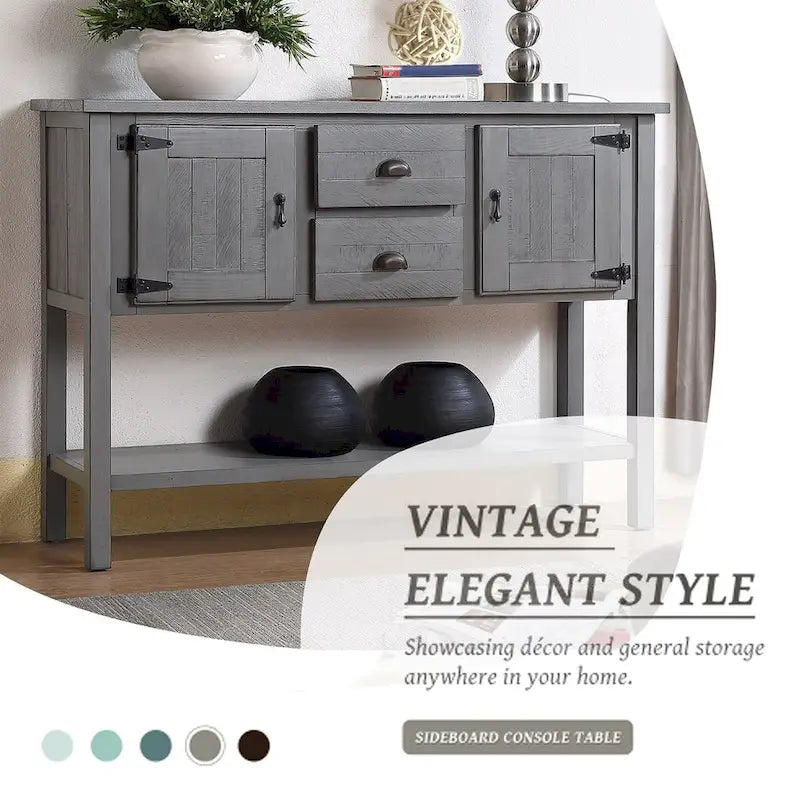 Console de buffet en bois massif de 48 po