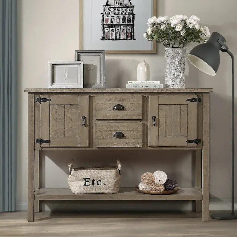Console de buffet en bois massif de 48 po
