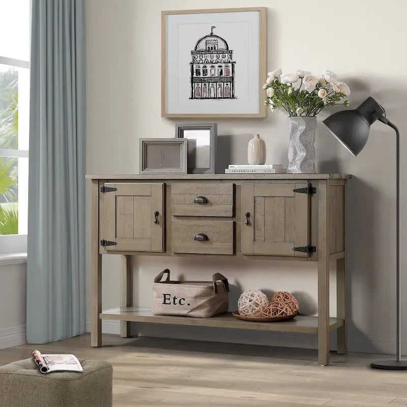 Console de buffet en bois massif de 48 po