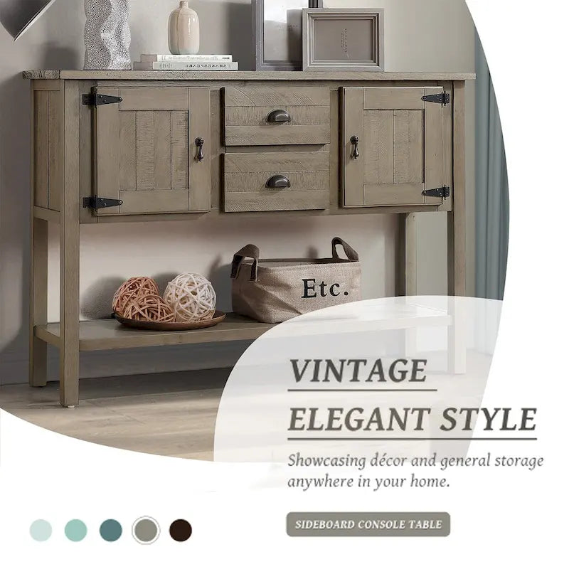 Console de buffet en bois massif de 48 po