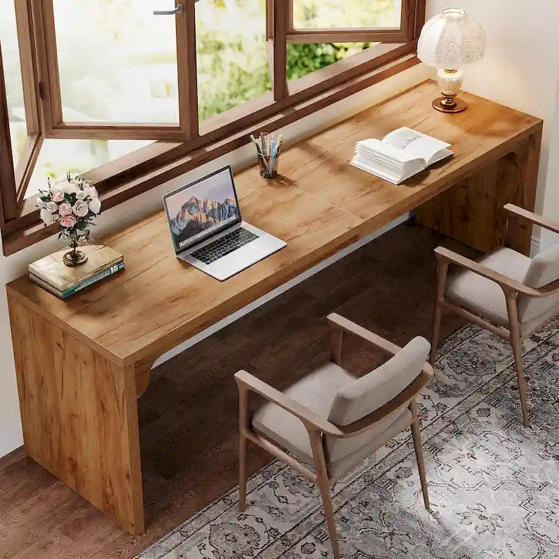 Bureau d'ordinateur extra long de 70,87 po, bureau pour 2 personnes pour le bureau à domicile