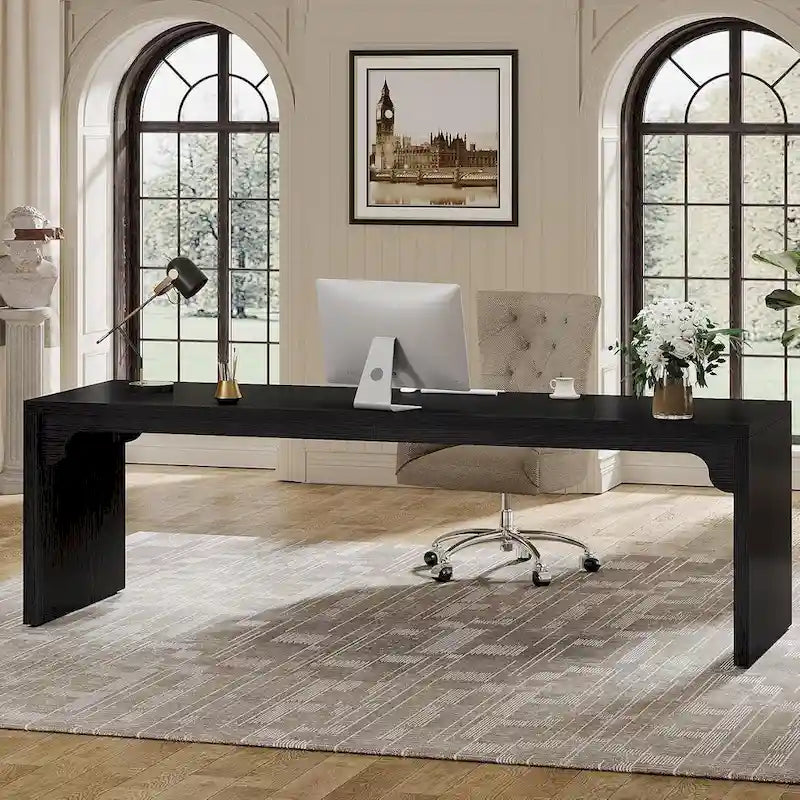 Bureau d'ordinateur extra long de 70,87 po, bureau pour 2 personnes pour le bureau à domicile