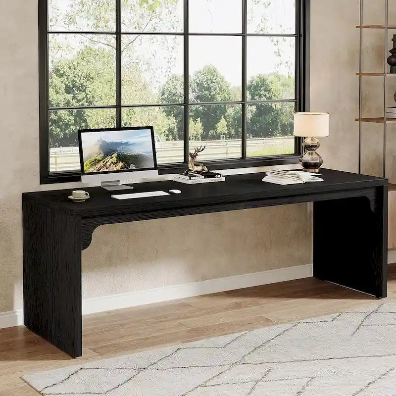 Bureau d'ordinateur extra long de 70,87 po, bureau pour 2 personnes pour le bureau à domicile