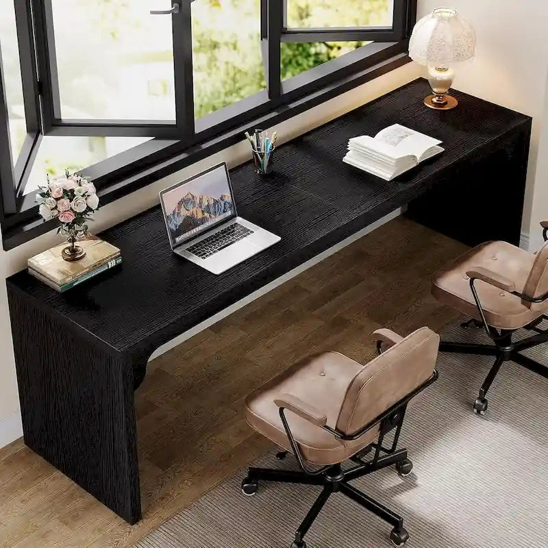 Bureau d'ordinateur extra long de 70,87 po, bureau pour 2 personnes pour le bureau à domicile