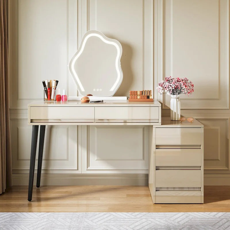 Bureau réversible avec 5 tiroirs