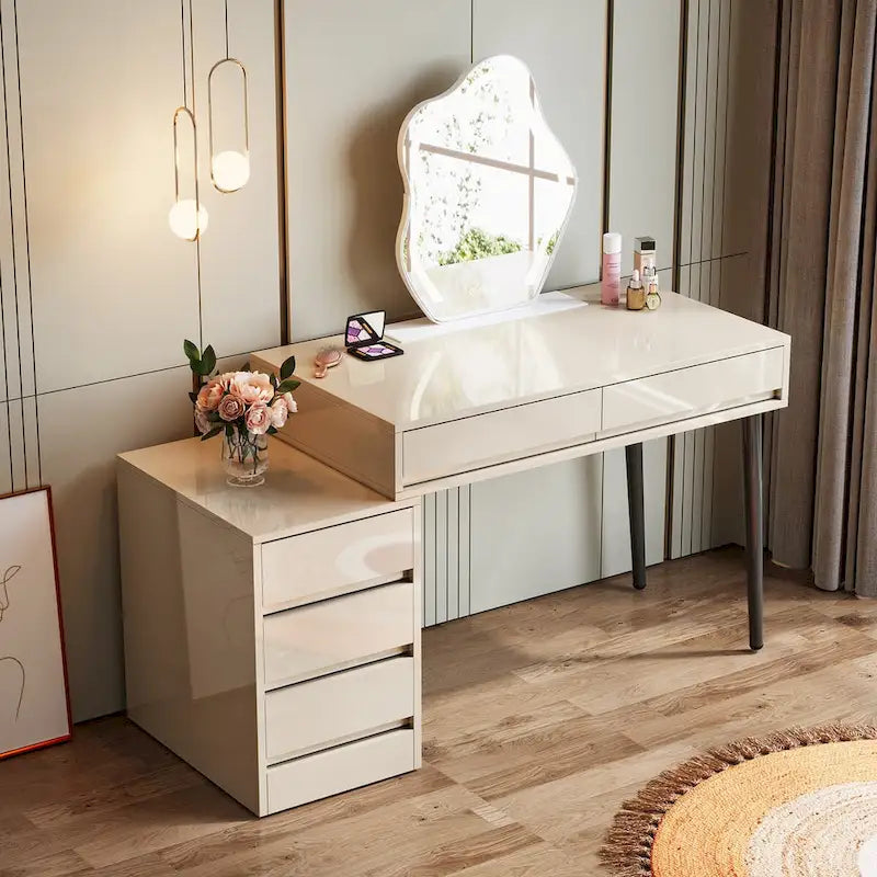 Bureau réversible avec 5 tiroirs