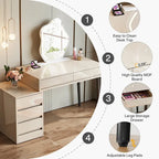 Bureau réversible avec 5 tiroirs