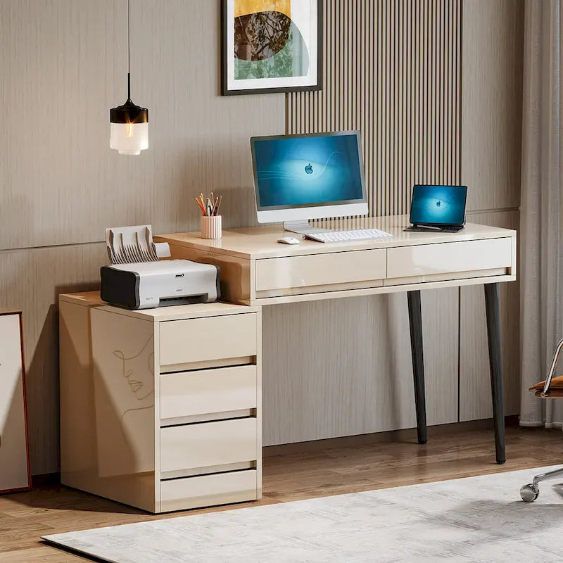 Bureau réversible avec 5 tiroirs