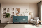 Unique Stylish 4-Door Storage Cabinet with Pine Legs Sideboard Buffets