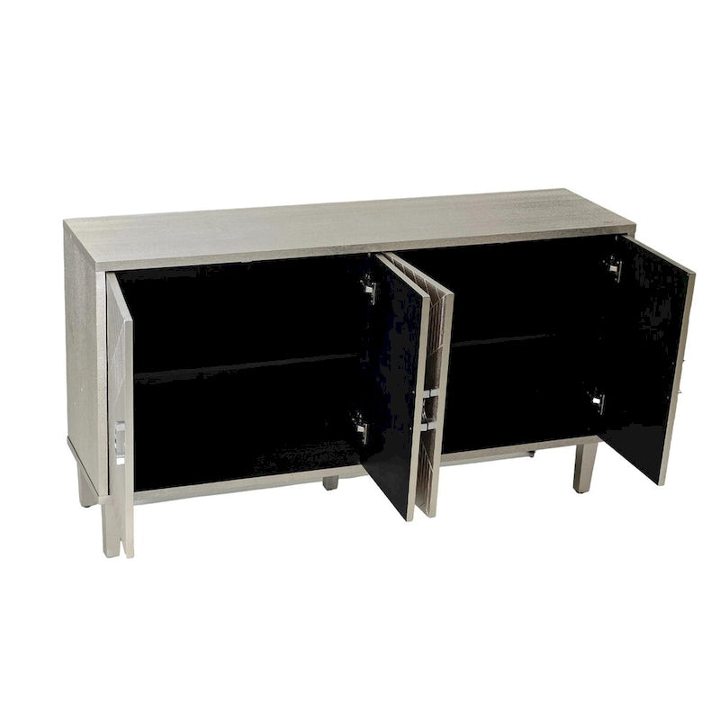 Buffet bahut élégant unique à 4 portes avec pieds en pin