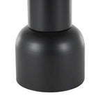 Table d'appoint ou de bout sur pied, en métal faite main avec plateau en rotin marron - Noir